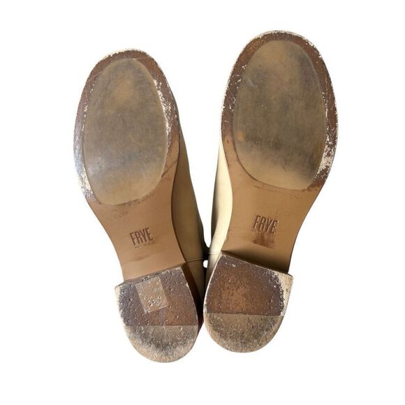 Frye Ricki Ring Fold Back Soft Leather Bootie size 7.5 Cream Tan - Picture 8 of 11